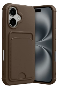 Apple iPhone 17 Kelvin Kartvizitli Silikon - Kahverengi