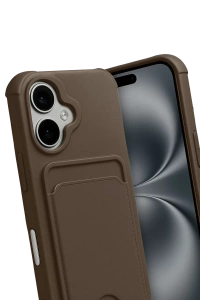 Apple iPhone 17 Kelvin Kartvizitli Silikon - Kahverengi