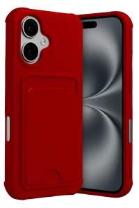 Apple iPhone 17 Kelvin Kartvizitli Silikon - Kırmızı
