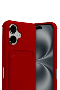 Apple iPhone 17 Kelvin Kartvizitli Silikon - Kırmızı