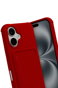 Apple iPhone 17 Kelvin Kartvizitli Silikon - Kırmızı