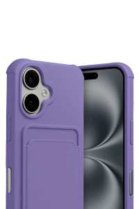 Apple iPhone 17 Kelvin Kartvizitli Silikon - Lila