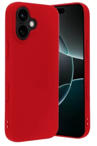 Apple iPhone 17 Nano içi Kadife Silikon - Kırmızı