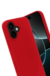 Apple iPhone 17 Nano içi Kadife Silikon - Kırmızı