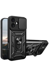 Apple iPhone 17 Pars Lens Yüzüklü Silikon - Siyah
