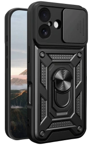 Apple iPhone 17 Pars Lens Yüzüklü Silikon - Siyah