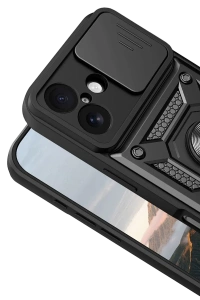 Apple iPhone 17 Pars Lens Yüzüklü Silikon - Siyah