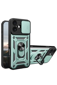Apple iPhone 17 Pars Lens Yüzüklü Silikon - Yeşil