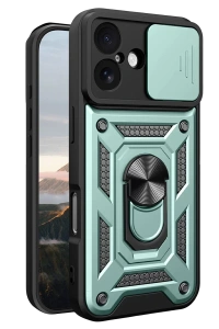Apple iPhone 17 Pars Lens Yüzüklü Silikon - Yeşil