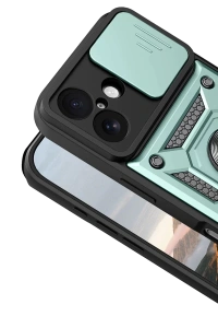 Apple iPhone 17 Pars Lens Yüzüklü Silikon - Yeşil