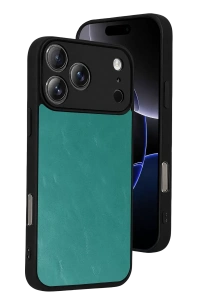 Apple iPhone 17 Pro Aras Deri Kapak - Açık Yeşil