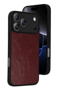 Apple iPhone 17 Pro Aras Deri Kapak - Bordo