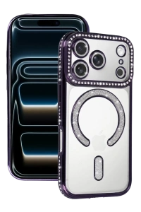 Apple iPhone 17 Pro Joke Simli Magneticsafe Kılıf - Derin Mor