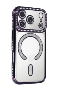 Apple iPhone 17 Pro Joke Simli Magneticsafe Kılıf - Derin Mor