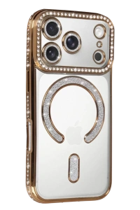 Apple iPhone 17 Pro Joke Simli Magneticsafe Kılıf - Gold
