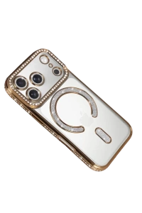 Apple iPhone 17 Pro Joke Simli Magneticsafe Kılıf - Gold