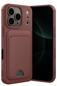 Apple iPhone 17 Pro Kelvin Kartvizitli Silikon - Bordo