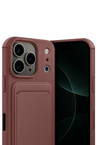Apple iPhone 17 Pro Kelvin Kartvizitli Silikon - Bordo
