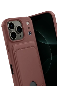 Apple iPhone 17 Pro Kelvin Kartvizitli Silikon - Bordo