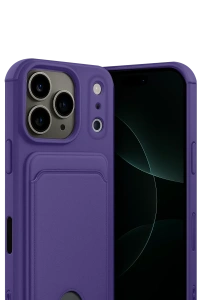 Apple iPhone 17 Pro Kelvin Kartvizitli Silikon - Derin Mor