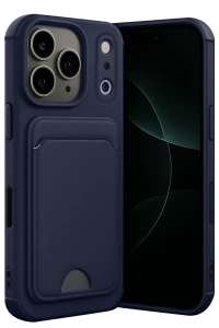 Apple iPhone 17 Pro Kelvin Kartvizitli Silikon - Lacivert