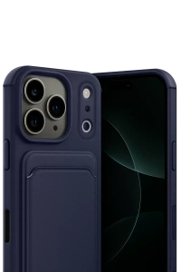Apple iPhone 17 Pro Kelvin Kartvizitli Silikon - Lacivert