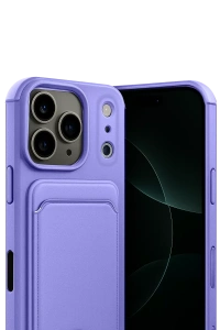 Apple iPhone 17 Pro Kelvin Kartvizitli Silikon - Lila
