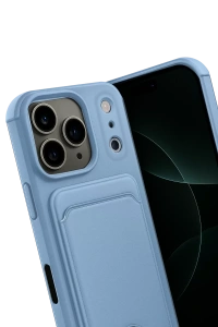 Apple iPhone 17 Pro Kelvin Kartvizitli Silikon - Mavi