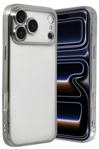 Apple iPhone 17 Pro Lensli Silikon - Gümüş