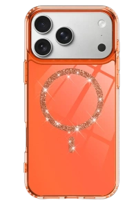 Apple iPhone 17 Pro Live Diamond Magsafe Kapak - Turuncu