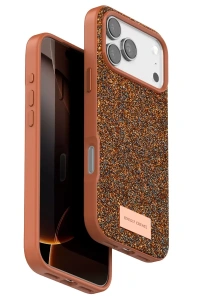 Apple iPhone 17 Pro Max Bright Simli Kapak - Turuncu