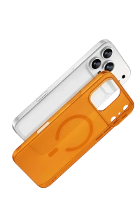 Apple iPhone 17 Pro Max Combo Sert Şeffaf Magsafe Kapak - Turuncu