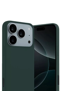 Apple iPhone 17 Pro Max First Silikon - Koyu Yeşil