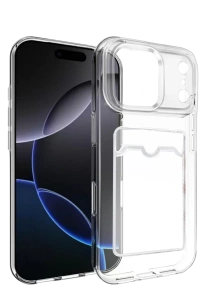 Apple iPhone 17 Pro Max Kart Şeffaf Silikon - Şeffaf