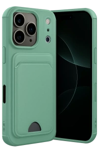 Apple iPhone 17 Pro Max Kelvin Kartvizitli Silikon - Açık Yeşil
