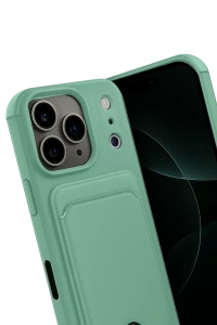 Apple iPhone 17 Pro Max Kelvin Kartvizitli Silikon - Açık Yeşil