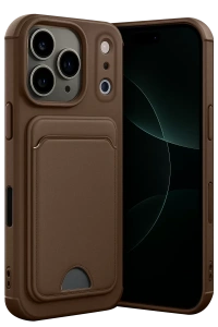 Apple iPhone 17 Pro Max Kelvin Kartvizitli Silikon - Kahverengi