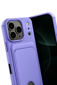 Apple iPhone 17 Pro Max Kelvin Kartvizitli Silikon - Lila