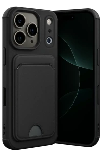Apple iPhone 17 Pro Max Kelvin Kartvizitli Silikon - Siyah