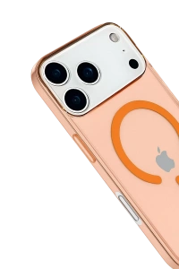 Apple iPhone 17 Pro Max Kılıf Pc Real Magsafe Kapak - Turuncu