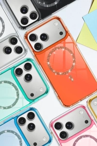 Apple iPhone 17 Pro Max Live Diamond Magsafe Kapak - Pembe
