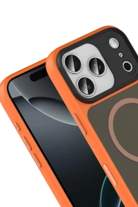Apple iPhone 17 Pro Max Megane Magsafe Kapak - Turuncu