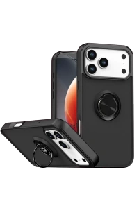 Apple iPhone 17 Pro Max Montreal Yüzüklü Silikon Kapak - Siyah