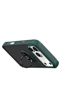 Apple iPhone 17 Pro Max Montreal Yüzüklü Silikon Kapak - Yeşil