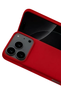 Apple iPhone 17 Pro Max Nano içi Kadife Silikon - Kırmızı