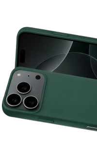 Apple iPhone 17 Pro Max Nano içi Kadife Silikon - Koyu Yeşil