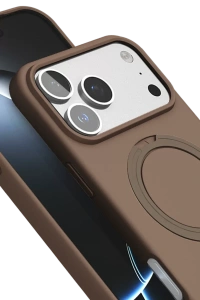 Apple iPhone 17 Pro Max Regal Magsafe Standlı Kapak - Çöl Titanyum