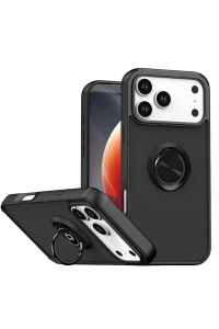 Apple iPhone 17 Pro Montreal Yüzüklü Silikon Kapak - Siyah