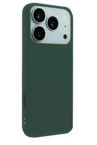 Apple iPhone 17 Pro Nano içi Kadife Silikon - Koyu Yeşil