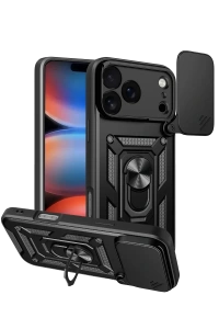 Apple iPhone 17 Pro Pars Lens Yüzüklü Silikon - Siyah